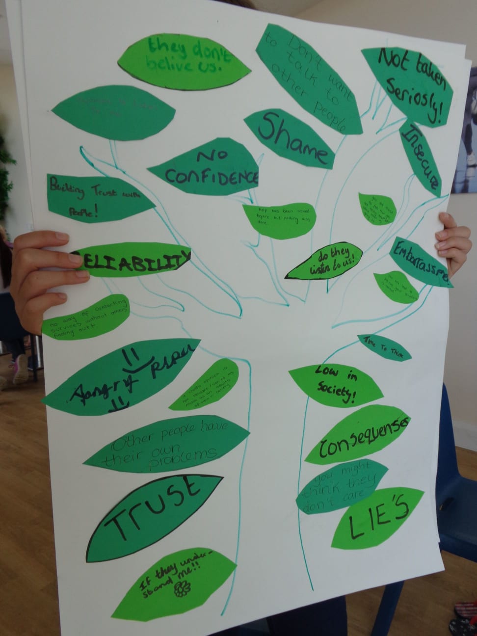 Barriers tree created by young people on the Your Opinion Matters project